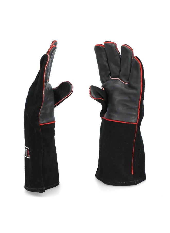 ويبر قفازات جلد للشواء عدد 2 بتصميم وملمس ناعم باللون الأسود، بأبعاد 3.6 × 17.4 × 35 سم - Image 2