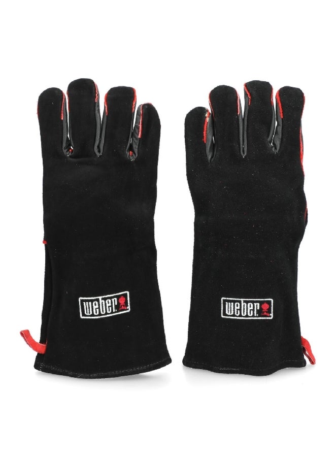 ويبر قفازات جلد للشواء عدد 2 بتصميم وملمس ناعم باللون الأسود، بأبعاد 3.6 × 17.4 × 35 سم - Image 4