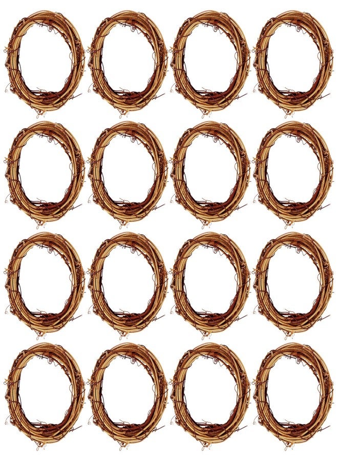 Marrywindix Grapevine Wreath Set, Marrywindix 16 Pieces Natural Vine Branch Christmas DIY Rattan Wreath Garland for Christmas Holiday Craft Wedding Decor (4 in.) - Image 1