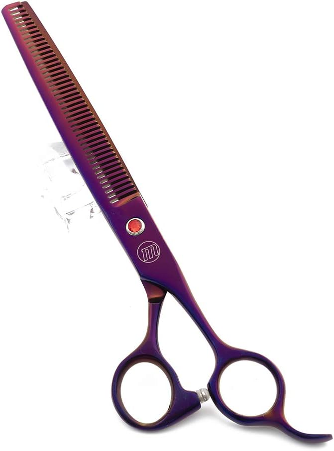 Moontay Professional 8.0" Dog Grooming Scissors Set, 4-pieces Straight, Upward Curved, Downward Curved, Thinning/Blending Shears for Dog, Cat and Pets, JP Stainless Steel, Purple - Image 4
