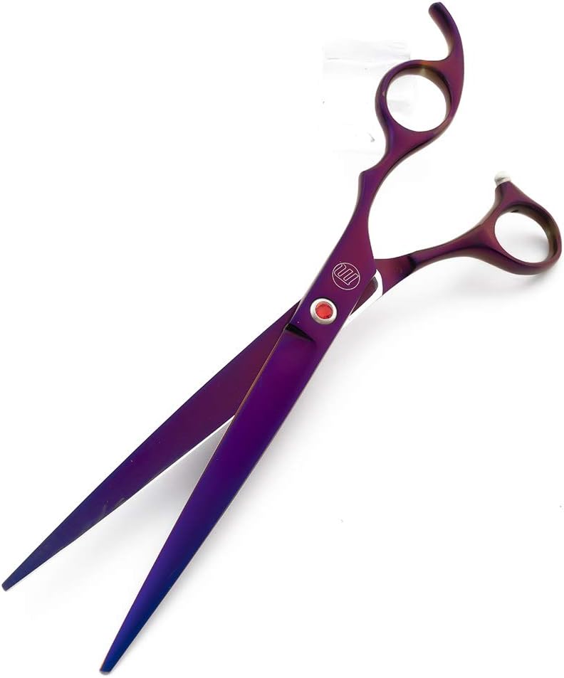 Moontay Professional 8.0" Dog Grooming Scissors Set, 4-pieces Straight, Upward Curved, Downward Curved, Thinning/Blending Shears for Dog, Cat and Pets, JP Stainless Steel, Purple - Image 5