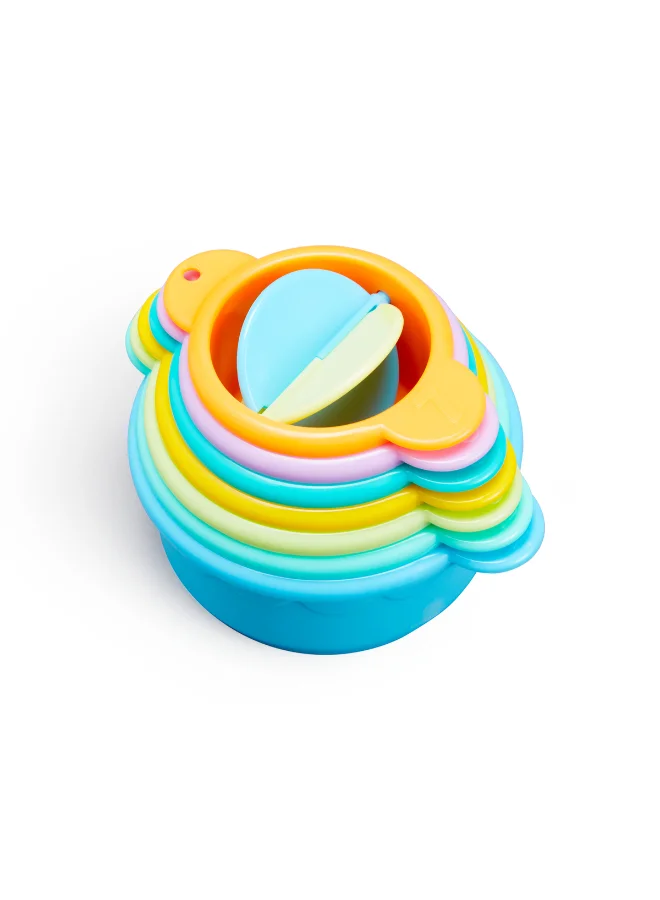 مونشكين Munchkin Connect-A-Cup™ Bath Cups Set Baby Bath Toy with Stacking, Scooping & Pouring Water Play