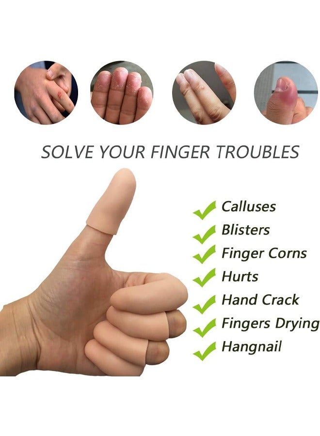 YelaJoy 10 Pcs Gel Finger Protectors, Finger Caps, Silicone Fingertips Protection, Finger Cots Great for Trigger Finger, Finger Arthritis, Finger Cracking and Other Finger Pain Relief (Nude, Medium)  - Image 2