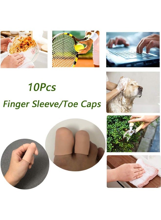 YelaJoy 10 Pcs Gel Finger Protectors, Finger Caps, Silicone Fingertips Protection, Finger Cots Great for Trigger Finger, Finger Arthritis, Finger Cracking and Other Finger Pain Relief (Nude, Medium)  - Image 3