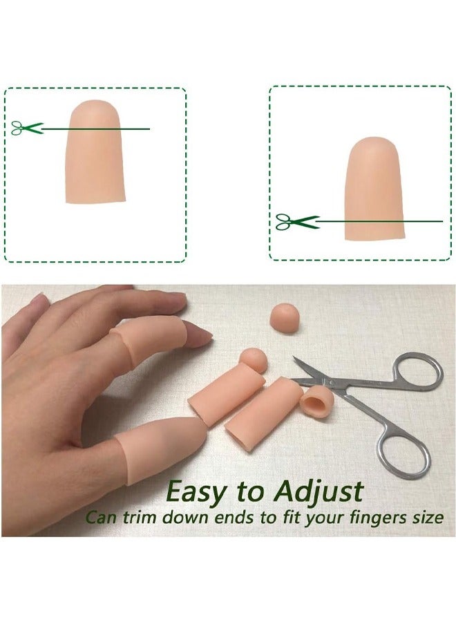 YelaJoy 10 Pcs Gel Finger Protectors, Finger Caps, Silicone Fingertips Protection, Finger Cots Great for Trigger Finger, Finger Arthritis, Finger Cracking and Other Finger Pain Relief (Nude, Medium)  - Image 4