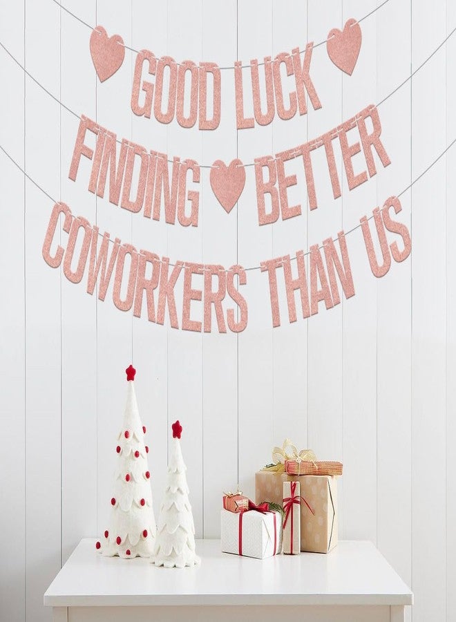 WFKLDF Good Luck Finding Better Coworkers Than Us Banner - Coworker Leaving Decorations - Going Away Party Decorations Rose Gold - Image 4