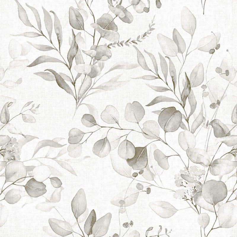 Naphite Floral Wallpaper Peel and Stick Wallpaper for Bedroom Grey Floral Boho 78.7inL17.3inW Contact Paper for Cabinets Drawer Self Adhesive Removable Farmhouse Contact Paper Eucalyptus Leaf Nursery - Image 1