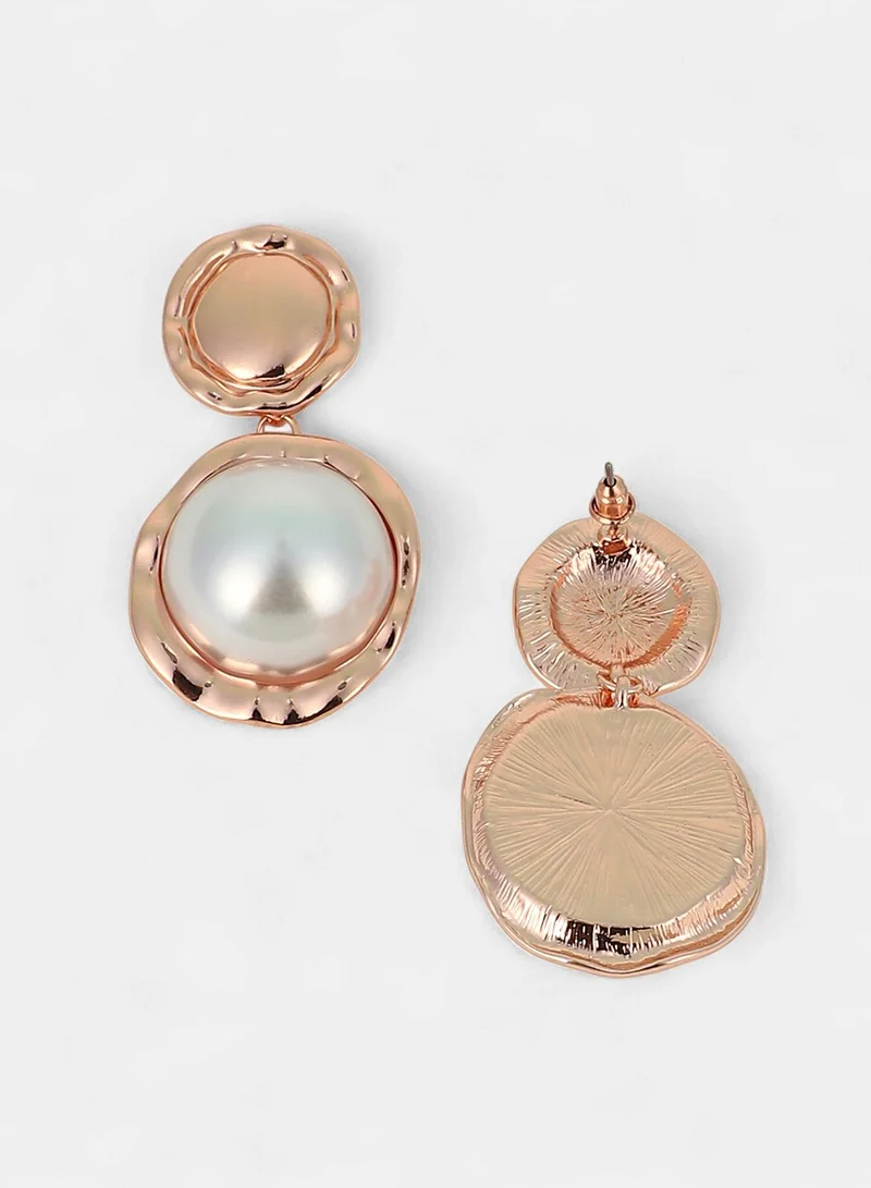 SOHI SOHI Women The Roma-Perle Drop Earrings | Rose  Colour | One-Size | Artificial Pearl Alloy Material | Push Back Closure | Earrings For Casual & Evening Wear