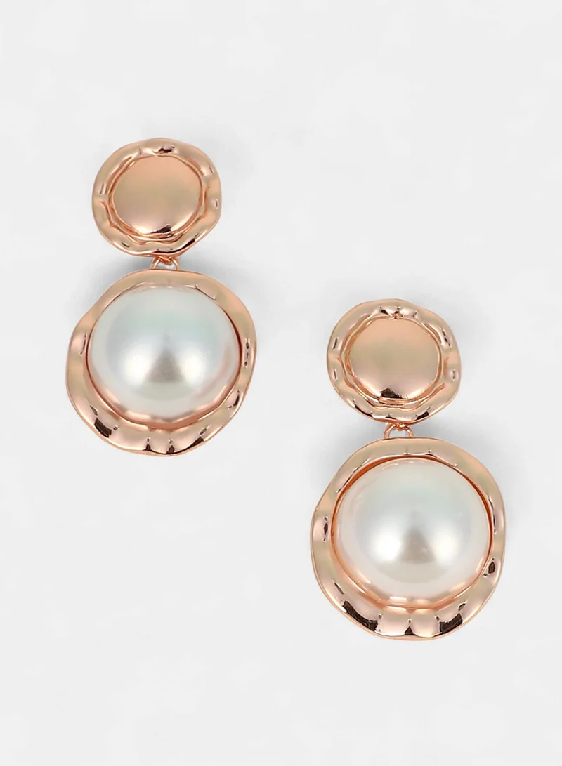 SOHI SOHI Women The Roma-Perle Drop Earrings | Rose  Colour | One-Size | Artificial Pearl Alloy Material | Push Back Closure | Earrings For Casual & Evening Wear