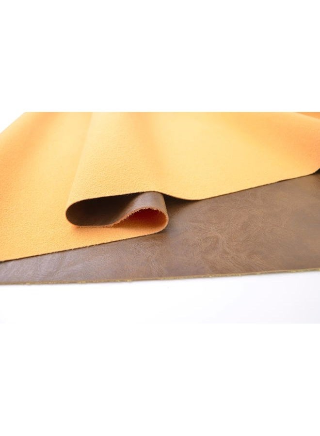 Bobeey 1 Yards 54" x 36" Brown Faux Leather Fabric Distressed Crazy Horse Soft Fake Leather Fabric by The Yard Brown Upholstery Vinyl for Sofa Bags Chairs Car Seats DIY Crafts - Image 5