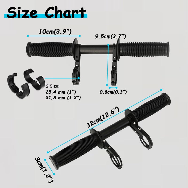 HANEVEAR Kids Bike Handlebars Extender, 2 in 1 Child Bike Handlebar & Bicycle Handlebar Extension, 11.8" MTB Bracket Accessories for Mountain Bike BMX Cycling, Fit 25-32mm Bars Caliber - Image 3