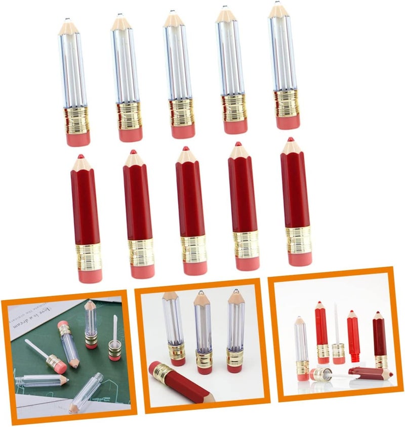 Mini Pencil Lip Balm Tubes 10Pcs Empty Lipstick Containers DIY Labels Portable and Refillable for Travel for Lip Gloss and Balm Storage - Image 3