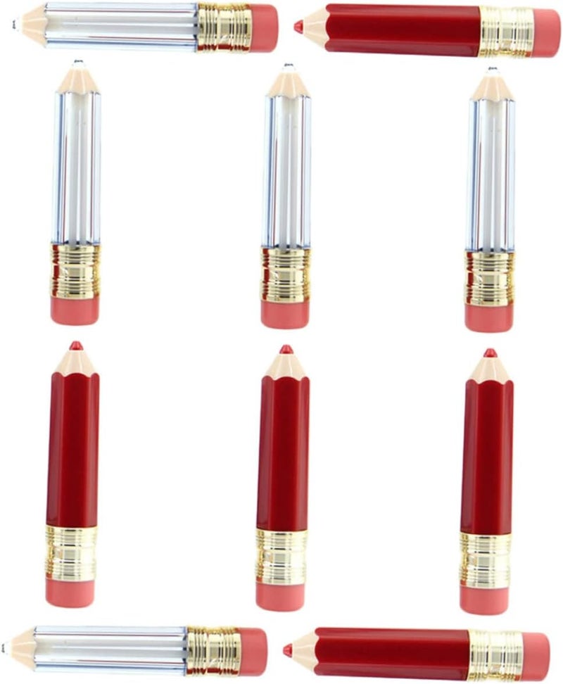 Mini Pencil Lip Balm Tubes 10Pcs Empty Lipstick Containers DIY Labels Portable and Refillable for Travel for Lip Gloss and Balm Storage - Image 1