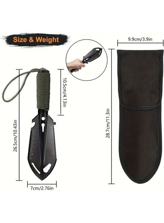 Black Ultralight Backpacking Trowel Compact Multi Tool for Camping Hiking Outdoor Survival - Image 1