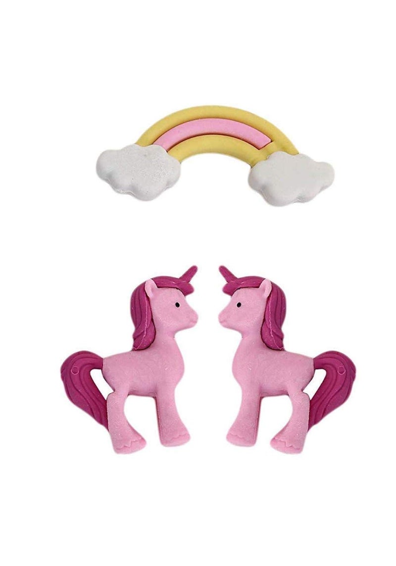 Funcart ممحاة قوس قزح والغيوم الوردية من فنكارت يونيكورن للأطفال، هدايا للأطفال، هدايا حفلات، مكافآت صفية (يونيكورن) - Image 1
