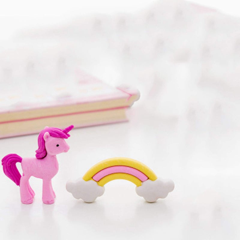 Funcart ممحاة قوس قزح والغيوم الوردية من فنكارت يونيكورن للأطفال، هدايا للأطفال، هدايا حفلات، مكافآت صفية (يونيكورن) - Image 3