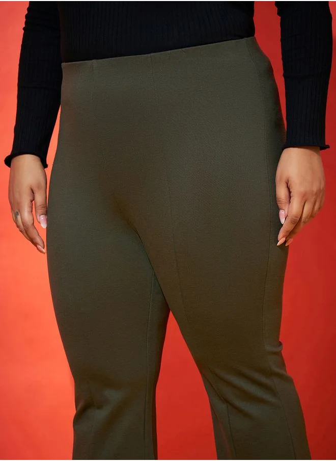 ساسافراس Front Slit Hem Fit & Flare Trouser by Styli