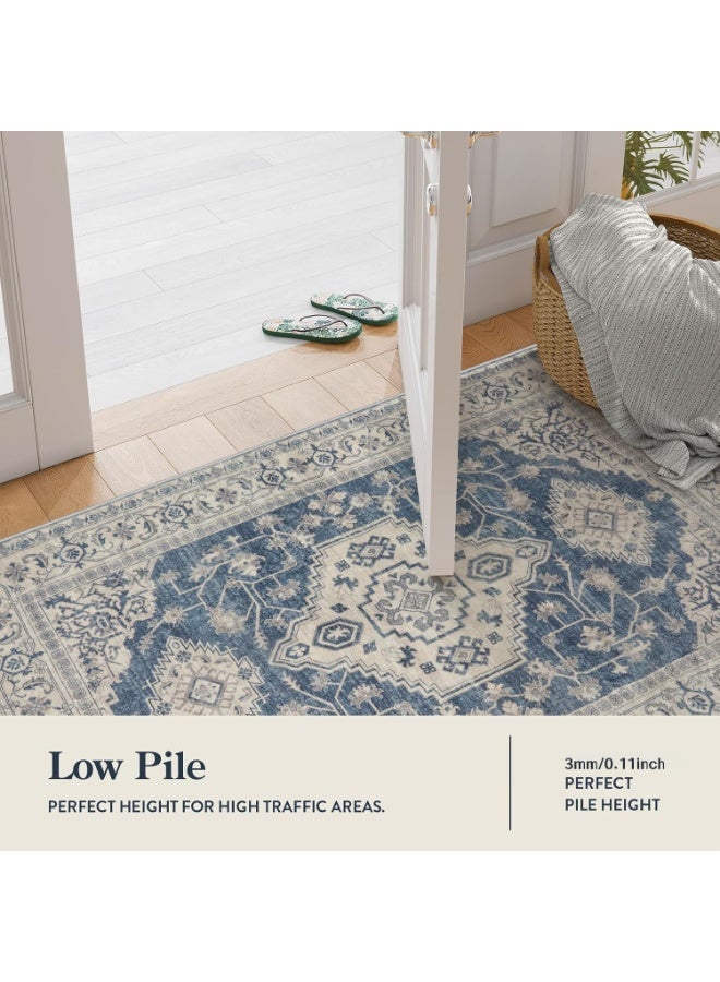 Retro Persian style living room coffee table bedroom carpet - anti slip, stain resistant, easy to clean, washable, soft and comfortable area carpet - Image 3