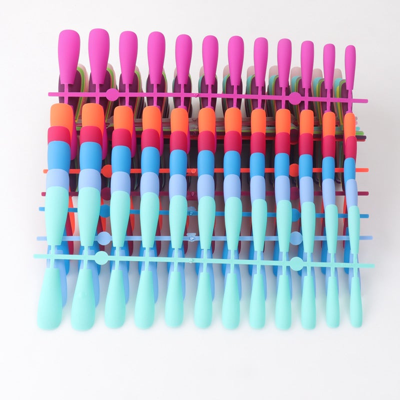 Ballet Nails Matte Frosted Trapezoid Nails Coffin Nails 40 Colors 24 Pieces Strip Pack Fake Nails Style - Image 3
