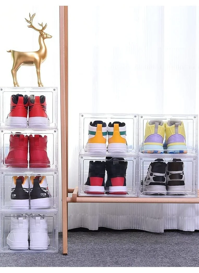 1Chase 6 PC Stackable Transparent Shoe Storage Box, Front Open