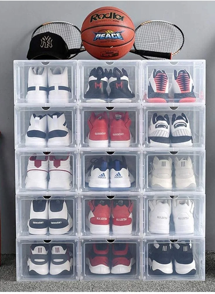 1Chase 6 PC Stackable Transparent Shoe Storage Box, Front Open