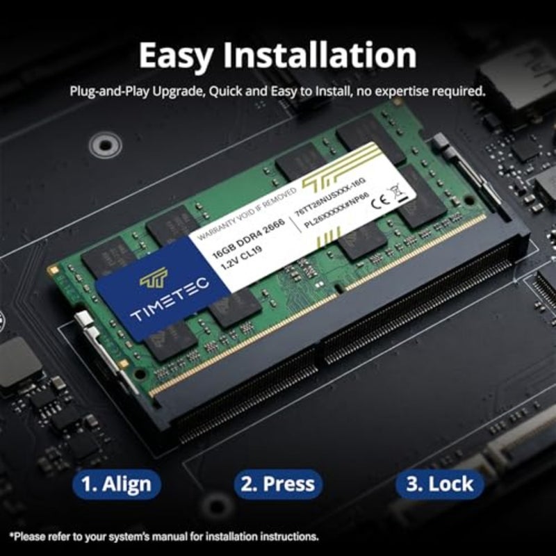 مجموعة Premium 32GB 2x16GB DDR4 2666MHz (PC4-2666V) PC4-21300 SODIMM ذاكرة الوصول العشوائي للكمبيوتر المحمول 260-Pin 1.2V CL19 وحدة ذاكرة غير مخزنة غير ECC لأجهزة الكمبيوتر المحمول، والكمبيوتر المحمول، وأجهزة الكمبيوتر الصغيرة، الكل في واحد - Image 5