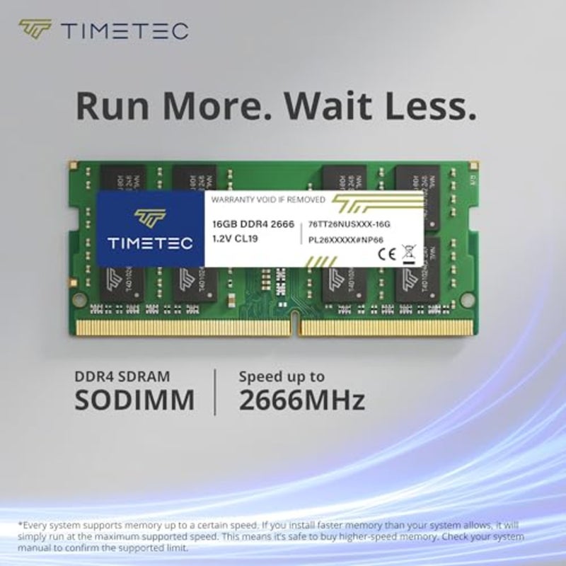 مجموعة Premium 32GB 2x16GB DDR4 2666MHz (PC4-2666V) PC4-21300 SODIMM ذاكرة الوصول العشوائي للكمبيوتر المحمول 260-Pin 1.2V CL19 وحدة ذاكرة غير مخزنة غير ECC لأجهزة الكمبيوتر المحمول، والكمبيوتر المحمول، وأجهزة الكمبيوتر الصغيرة، الكل في واحد - Image 2