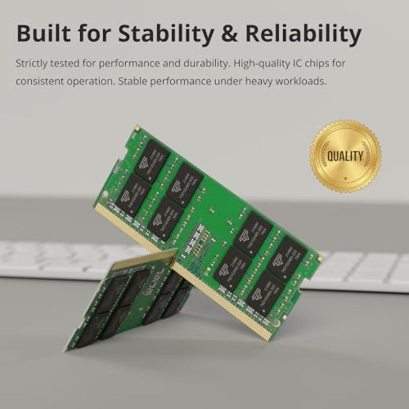 مجموعة Premium 32GB 2x16GB DDR4 2666MHz (PC4-2666V) PC4-21300 SODIMM ذاكرة الوصول العشوائي للكمبيوتر المحمول 260-Pin 1.2V CL19 وحدة ذاكرة غير مخزنة غير ECC لأجهزة الكمبيوتر المحمول، والكمبيوتر المحمول، وأجهزة الكمبيوتر الصغيرة، الكل في واحد - Image 4