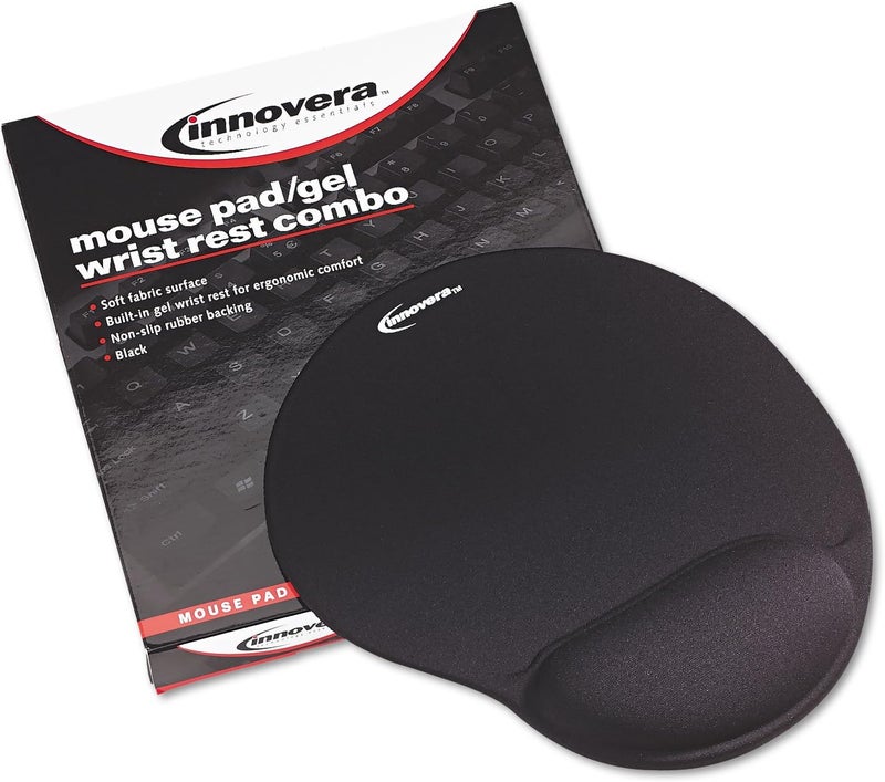 Innovera 50448 Mouse Pad wGel Wrist Pad Nonskid Base 1038 x 878 Black - Image 2