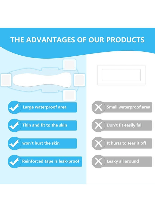 يونيك 4 قطع ملصقات سباحة مقاومة للماء - ملصقات حماية مضادة للإصابة مصممة للجنس الأنثوي لمناطق الشعر الخاصة مقاومة للماء في حديقة المياه - Image 3