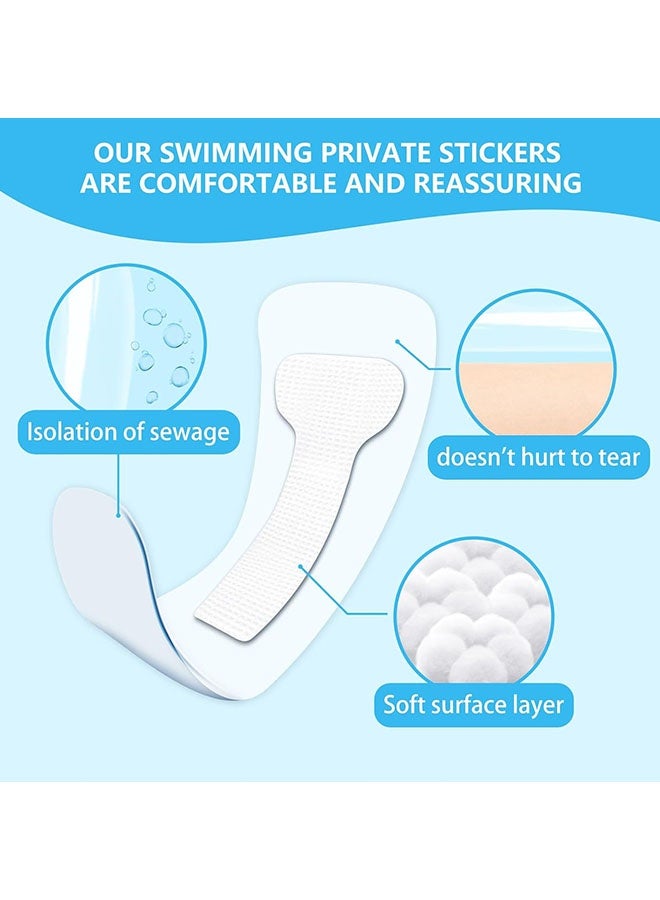 يونيك 4 قطع ملصقات سباحة مقاومة للماء - ملصقات حماية مضادة للإصابة مصممة للجنس الأنثوي لمناطق الشعر الخاصة مقاومة للماء في حديقة المياه - Image 4