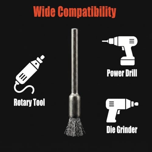 JUNLIXN 𝐉𝐔𝐍𝐋𝐈𝐗𝐍 30 Pcs Wire Brush Wheel, 1/8 Inch Shank Coarse Crimped Steel Wire Brushes Kits for Dremel Rotary Tool (Silver) - Image 3