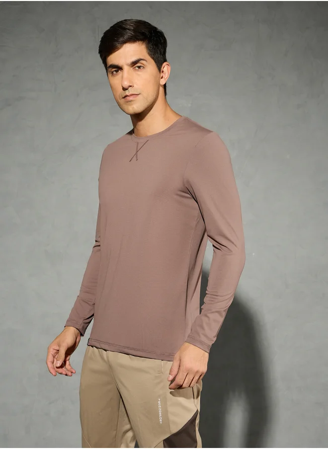 تكنوسبورت Technosport Solid Round Neck Long Sleeve T-Shirt