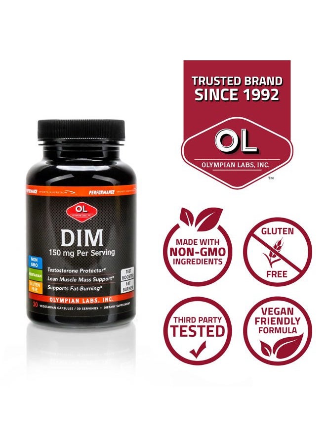 Olympian Labs DIM 150mg - DIM Diindolylmethane Supplement Capsules Supporting Hormone Balance, Clear Skin, PCOS, & Aid in Fitness Regimes - 30 Capsules (30 Day Supply)  - Image 3