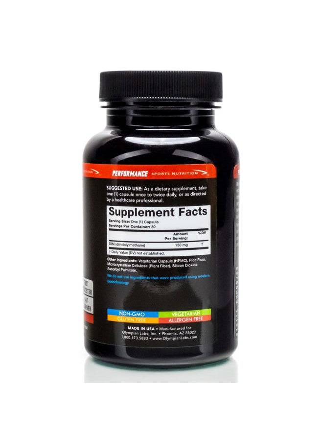 Olympian Labs DIM 150mg - DIM Diindolylmethane Supplement Capsules Supporting Hormone Balance, Clear Skin, PCOS, & Aid in Fitness Regimes - 30 Capsules (30 Day Supply)  - Image 2