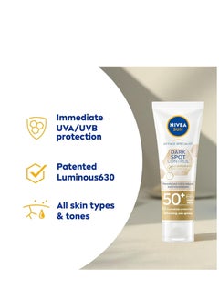 Nivea NIVEA Sun UV Facial Specialist Dark Spot Control Cream SPF 50+ Luminous630, 40ml, Pack of 1  - Image 3