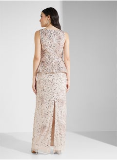 Adrianna Papell Embellished Crew Neck Dress  - Image 2