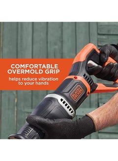 BLACK+DECKER Reciprocating Saw With Removeable Branch Holder 750W 7 A Corded 2 X Blades Orange Black Bes301K Gb  - Image 4