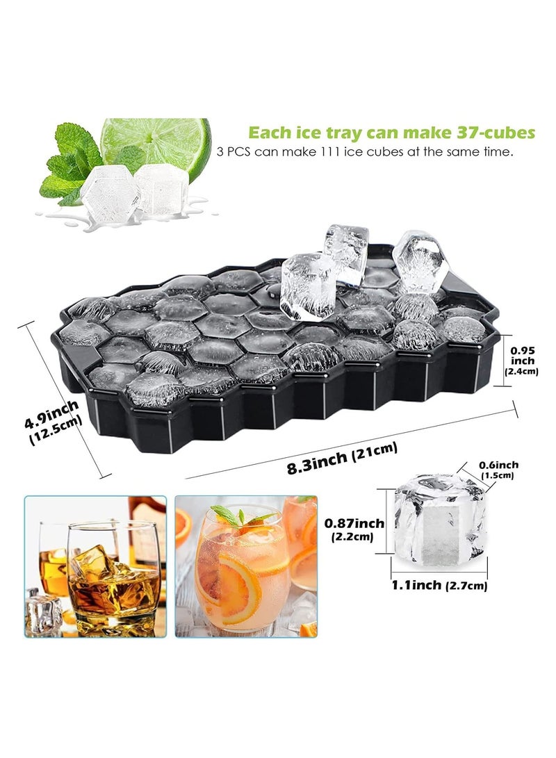 Ice Cube Trays, 3 Pack Silicone Small Ice Cube Trays with Removable Lid, Premium Ice Cube Trays, Reusable, Easy Release Flexible - Image 2