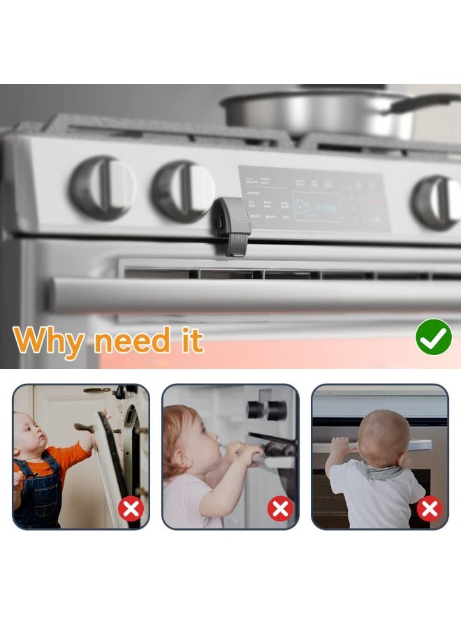 EUDEMON 1 عبوة قفل فرن أمامي محدث، قفل باب فرن ضد الأطفال، سهل التركيب والاستخدام، مادة متينة ومقاومة للحرارة بدون حاجة لأدوات أو حفر (أسود) - Image 2