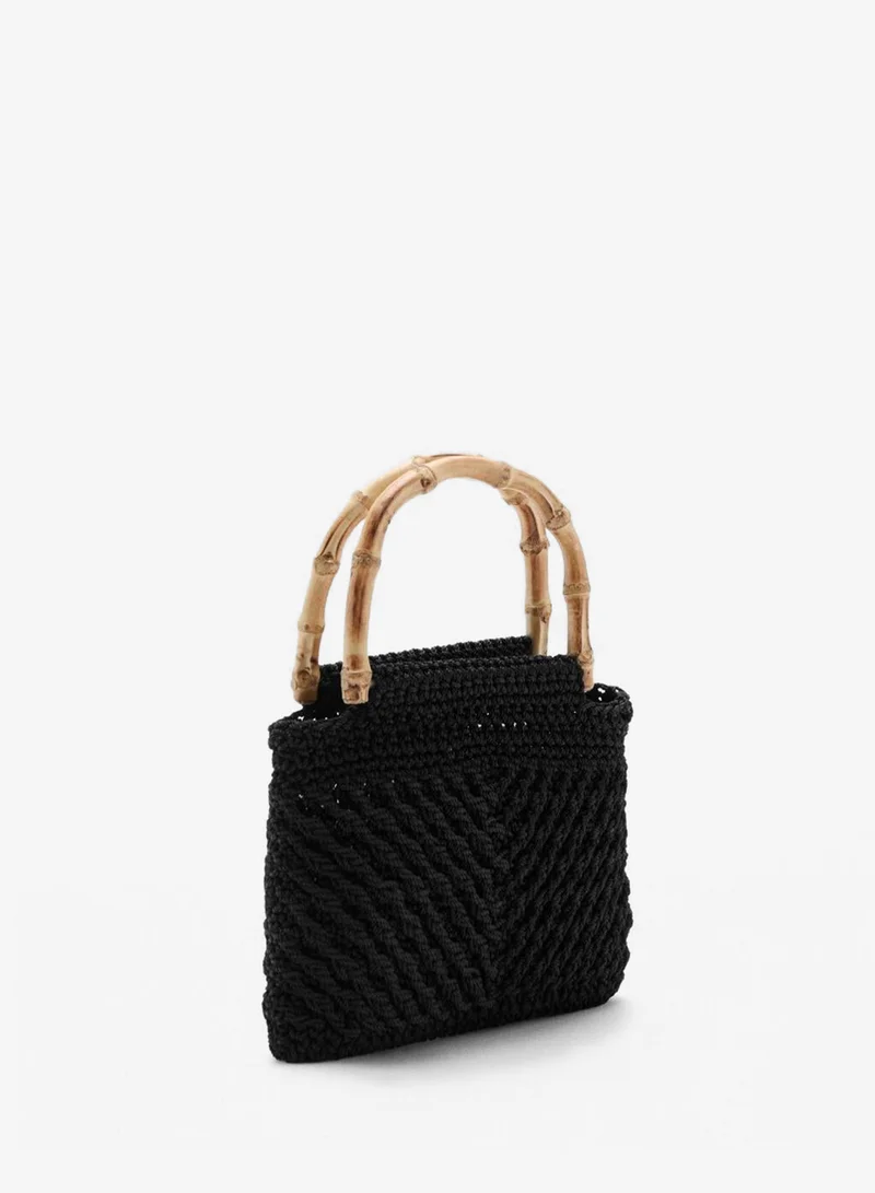 مانجو Bamboo Handle Handbag