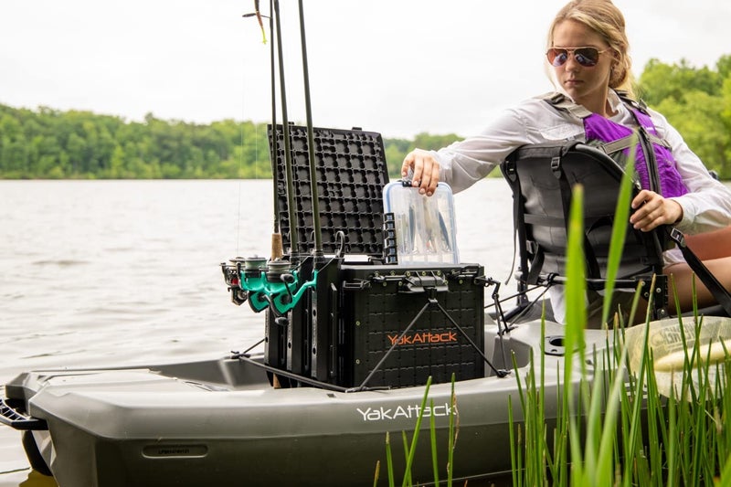 YakAttack BlackPak Pro 13" x 13" Fishing Crate with 3 Rod Holders - Black | Compact Tackle Storage Box & Gear Organizer for Kayaks | Lightweight, Durable & Customizable Marine Accessory | Made in USA - Image 5