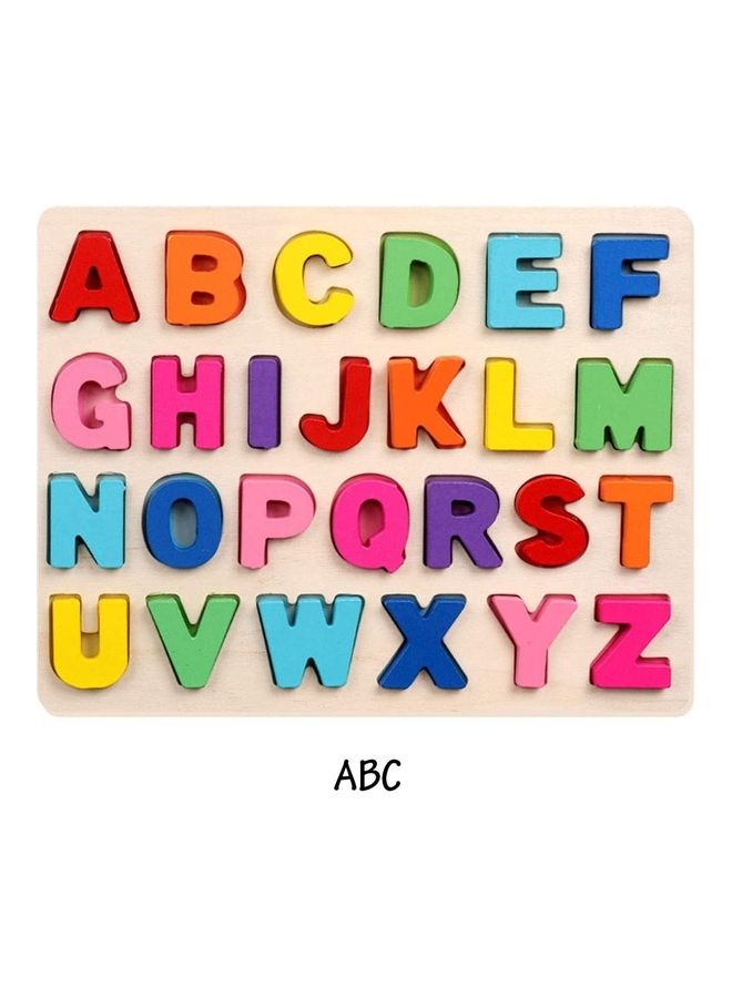 Wooden ABC Letters Colorful Educational Puzzle Jigsaw With Backside  - Image 1