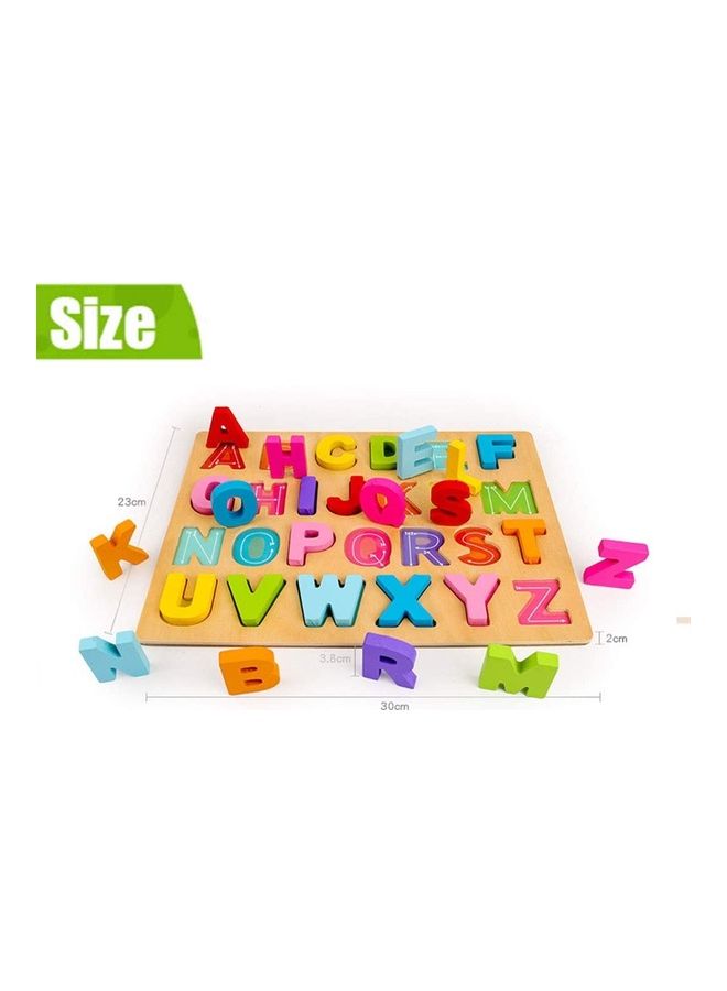 Wooden ABC Letters Colorful Educational Puzzle Jigsaw With Backside  - Image 5