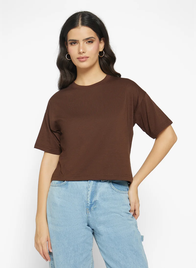 Ginger Basics Cotton Boxy Cropped T-shirt