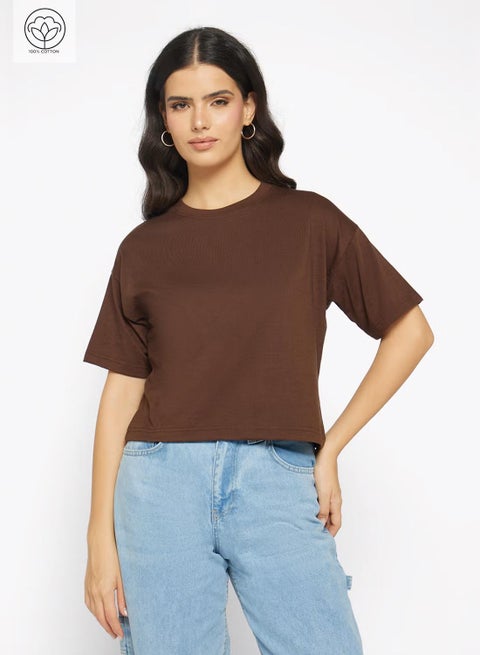 Cotton Boxy Cropped T-shirt