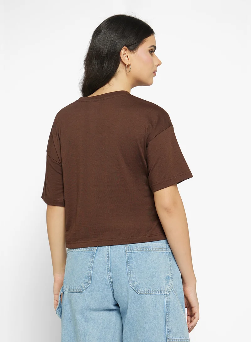 جينجر بيسيكس تيشيرت قطن قصير واسع