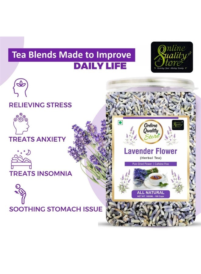 Online Quality Store Lavender Flower Tea - 50g | Sun Dried Lavender Flowers Herbal | Stress Relief | Iced - Image 2