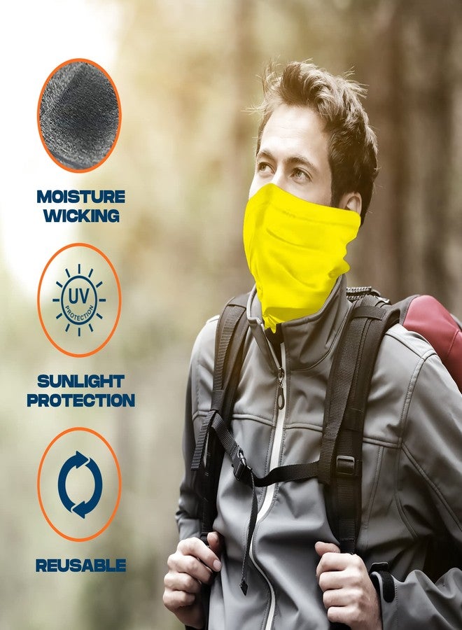 ARMORAY Face Mask Washable & Reusable Balaclava Neck Gaiter - Sun Protection Bandana Scarf Masks for Men & Women Hiking Fishing (YELLOW) - Image 2