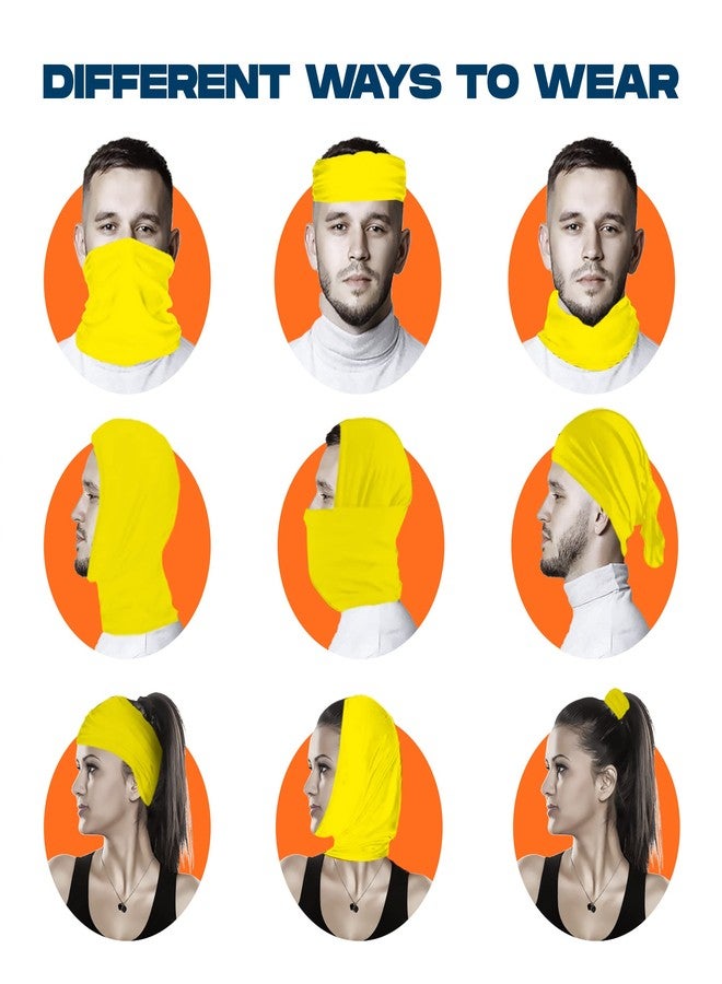 ARMORAY Face Mask Washable & Reusable Balaclava Neck Gaiter - Sun Protection Bandana Scarf Masks for Men & Women Hiking Fishing (YELLOW) - Image 4